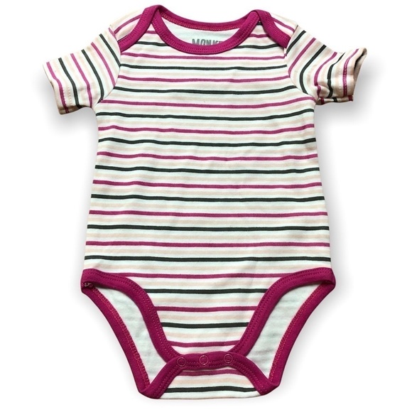 Baby Bodysuit Onesie Multicolored Stripes Size 3-6 Months - Picture 1 of 4